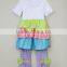 Latest Boutique Girls Clothing Sets Children Cotton Round Neck Clothes Kids Ruffle Sets For Girls