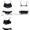 Black Bikini Set with Flouncy Ruffle and Floral Cutouts at Top and Scrunch Bottom