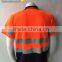 Hi vis orange reflective safety short sleeve 3M reflective tape birdeye 100% polyester security polo shirt