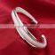 Real Silver Plated Brass Bangle Fashion Bracelet