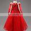 Kids princess elsa dress with cape FGCC-1005