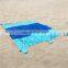 Sand Free Blue And Orange Folding Picnic Beach Mat With 4 Stakes Waterproof Parachute Nylon Compact Outdoor Beach Blanket