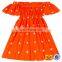 Dust Pink Flower Off Shoulder Dress Girls Printed Frock Designs Pattern Summer Dress