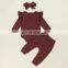 Hanging Strip Flying Sleeves Bowknot Trousers Baby One-piece Romper Climbing Clothes Foreign Trade Children's Clothing Autumn