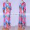 2019 Loose Multicolored Bohemian Printed Self Belted Summer Beach Dress Chiffon Tunic Women Beachwear Sarongs robe de plage