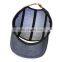 custom woven label flat brim 5 panel leather cap hat