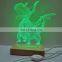 Customized USB Acrylic Board With Wood Lamp Base Kids 3D Led DIY Night Lights