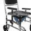 Aluminum Deluxe height adjustable armrest stable Transport padded commode shower wheelchair