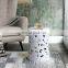 Pure white hand carved special pattern  ceramic stool chinese decoration stool