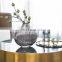 Simple Flat Round Silver Plated Small Mouth Vertical Striped Glass Ornaments Can Store Water Home Decoration Vase