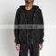 high quality unisex custom logo oversize heavy weight cotton plain black full face zip up hoodie