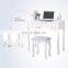 White Tri Folding Mirror Vanity Dressing Table with 7 Drawers/Stool Makeup Dresser with Mirror Wooden Dressing Table Designs