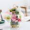 Nordic Modern Luxury Small Ceramic Flower Vase Hanging Wedding Metal Frame Decor Wedding Vase Decoration Home
