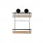 Bamboo Bathroom Shower Rack with Easy-loc Suction Wall Mounted bathroom Basket Shelf for Bathroom