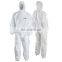 China Factory Direct Supply Disposable Coverall Protection  Breathable White Disposable Coverall Jumpsuit