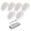 12V LED Under Cabinet Lights Kit 6 Pack Black Cord Aluminum Puck Lamps for Kitchen Counter Closet Lighting with Manual on/Off Switch 12W 6 Lights (6000K Daylight White)