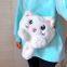 019Plush bag Cute cartoon cat animal bag Single shoulder crossbody bag Children's backpack all-matching women's bag chain bag