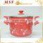2-layers Pink Color Pressing Aluminum Food Steamer With Flower Decal