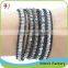 Light Blue Bead Beige Leather Handmade Wrap Bracelet