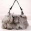 Black Fashion Women Fox Fur Handbag Shoulder Bag