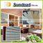 faux wood blinds as real wood look blinds moisture-resistant and budget friendly , office curtain and blinds