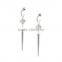 Silver and Golden Pin Pave Rivet Spike Ponited Earring Earring