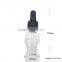 15ml skull shaped clear dropper bottle