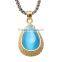 Never fade fashion lady stainless steel opal water drop pendant