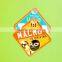 Lovely colorful cartoon cute traffic warning sign board