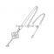 Women jewelry 925 sterling silver zircon key shape necklace