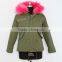 LO9 2015 hot sell top fashion colorful real fur parke coat for women