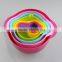 2016 New Design round shape rainbow bowl salad plastic mixing bowl