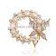 China wholesale fashional channel rhinestone flower pearl brooch korea for wedding invitations