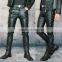 Fashion Men's Casual Skinny Slim Fit PU Pants Black Faux Leather Trousers