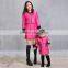 hot new products for 2015 rose red black cute long sleeve mum daughter matchin outfit