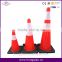 China Interlock 30cm/45cm/70cm/90cm black base fluorescent traffic cones