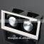 Dual head 2x9w square COB LED Ceiling light 18w LED Grille downlight