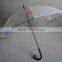 23''x8k unique design straight auto open pvc transparent umbrella