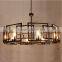 American living room lights Nordic creative hotel club engineering chandelier lamp, wrought iron glass restaurant bar lamp