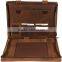 Boshiho customized luxury genuine leather portfolio folder with zipper