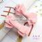 Cheap wholesale fabric craft girls hair bow handmade bow clip small hair clip