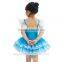 2015 shiny blue lace sleeves children costume