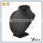 standing black fabric bust mannequin for necklace display