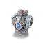 X266 Fashion Italian Multicolor Crystal Charms,925 Sterling Silver Crown Charms