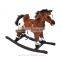 Qaba 24" Plush Ride On Rocking Horse with Sound - Dark Brown/White