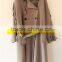 Women's dust coat style double-breasted wool coat handmade overcoat color grey