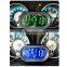LED Lighted Digital Car Clock Thermometer Auto Dual Temperature Gauge Voltmeter Voltage Tester DC 12-24V