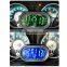 LED Lighted Digital Car Clock Thermometer Auto Dual Temperature Gauge Voltmeter Voltage Tester DC 12-24V