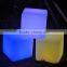 Solar remote controlled led light glowing luminous cube seat for EU,USA,AU