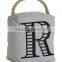 Store More Creative Cube Canvas Stuffed Door Stop with Rope